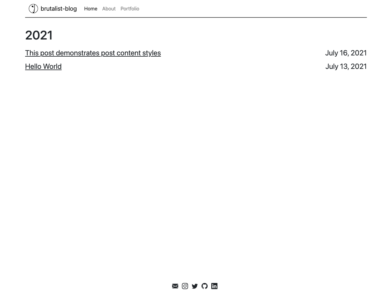 brutalist-blog screenshot