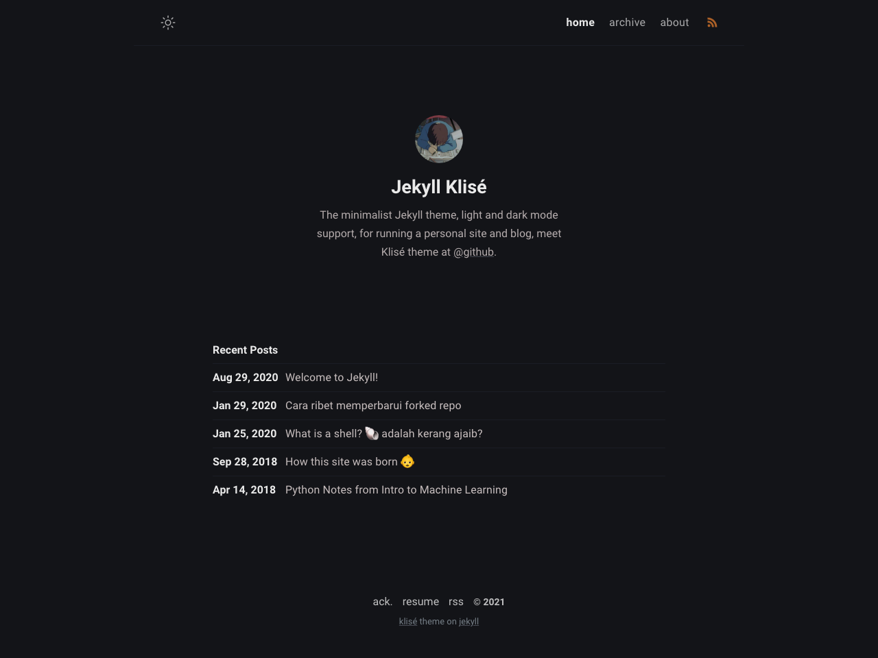 Jekyll Klisé screenshot