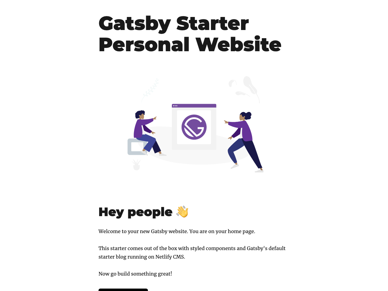 Gatsby Personal Starter Blog screenshot