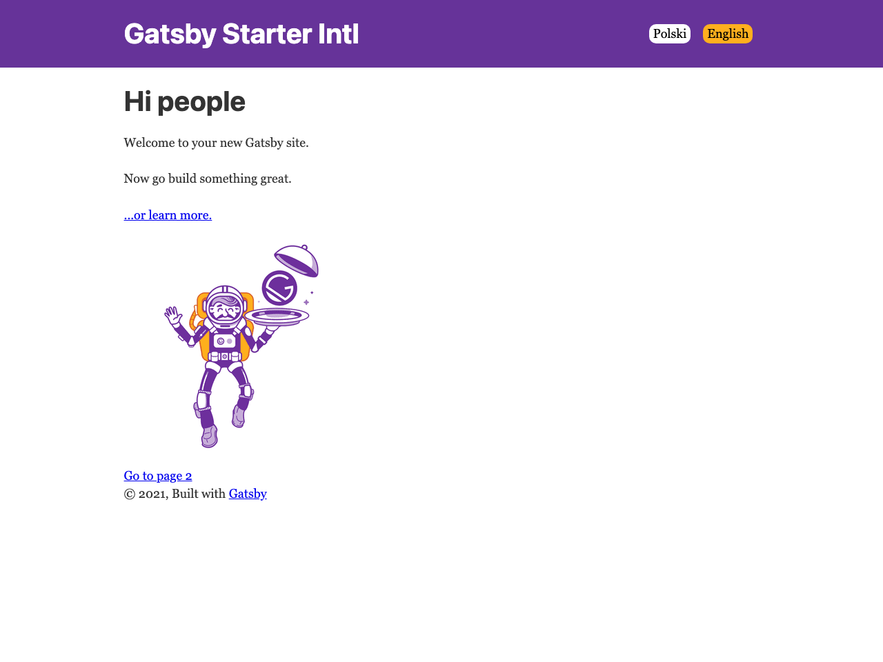Gatsby Starter Intl screenshot