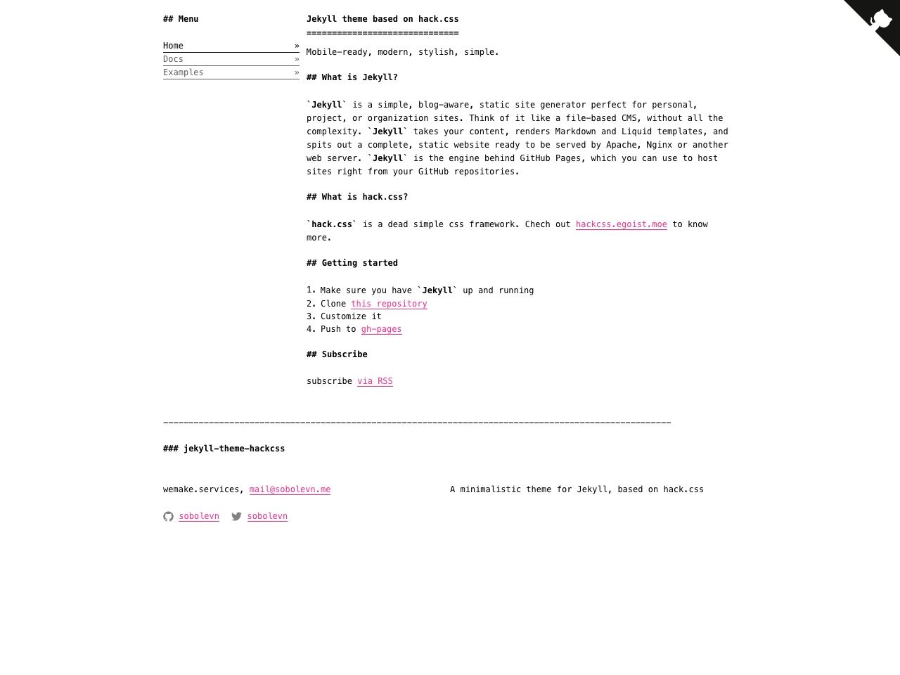 Jekyll theme HackCSS screenshot