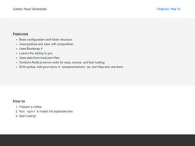 Gatsby React Boilerplate screenshot